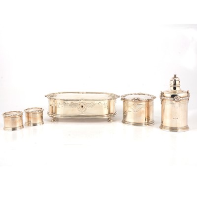 Lot 57 - A silver five piece dressing table set