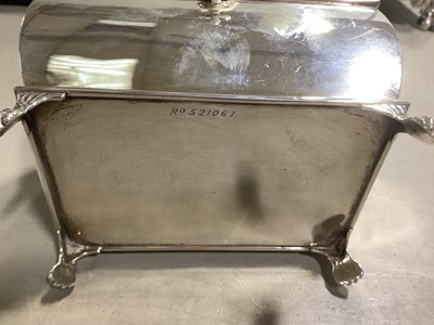 Lot 35 - Silver tea caddy, maker's mark worn, London 1911