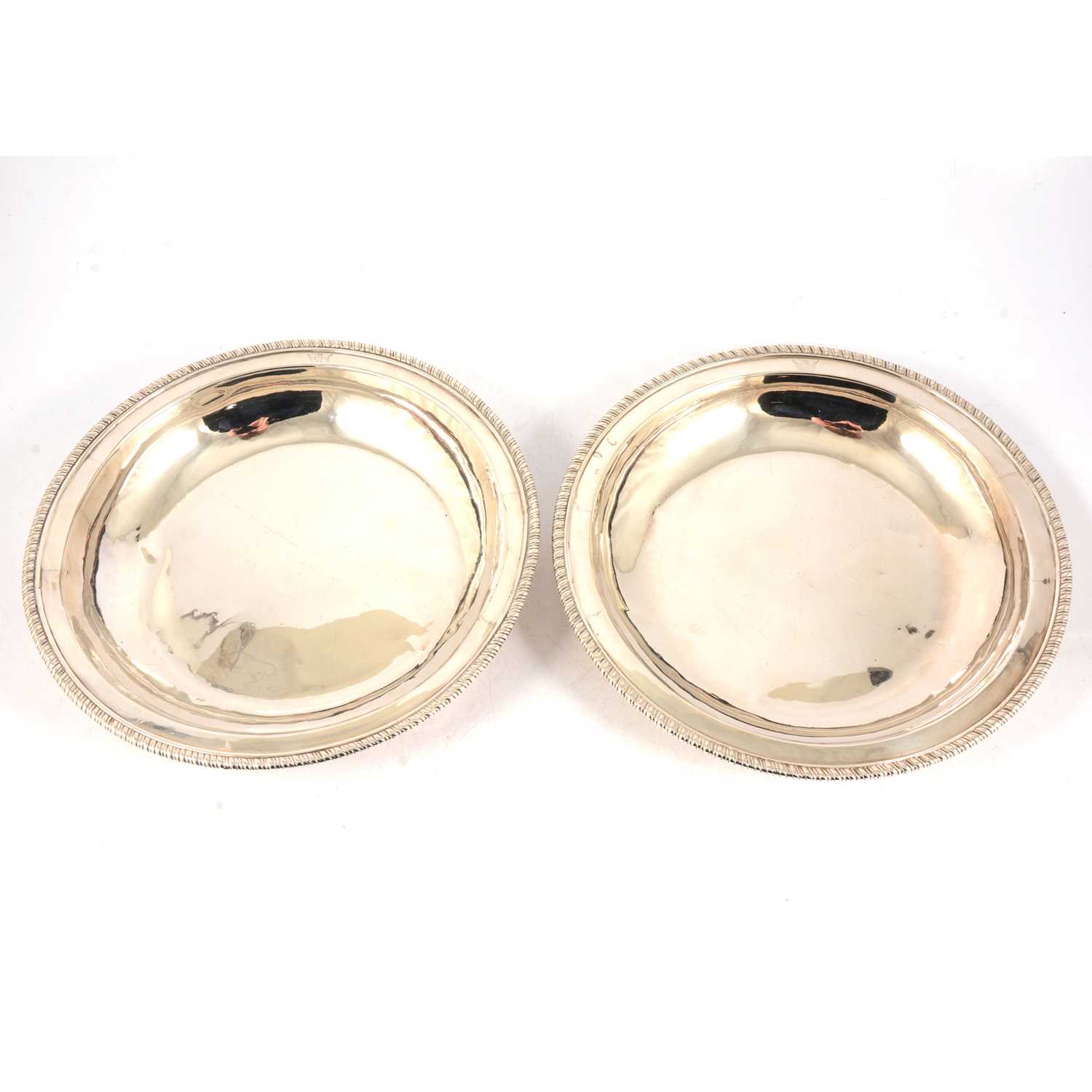 Lot 44 - Pair of Irish silver dishes, marks worn