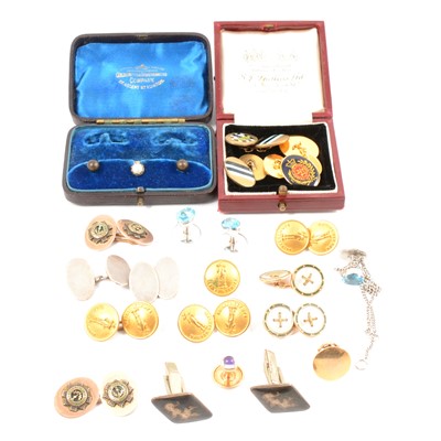 Lot 190 - A collection of cufflinks and dress studs.