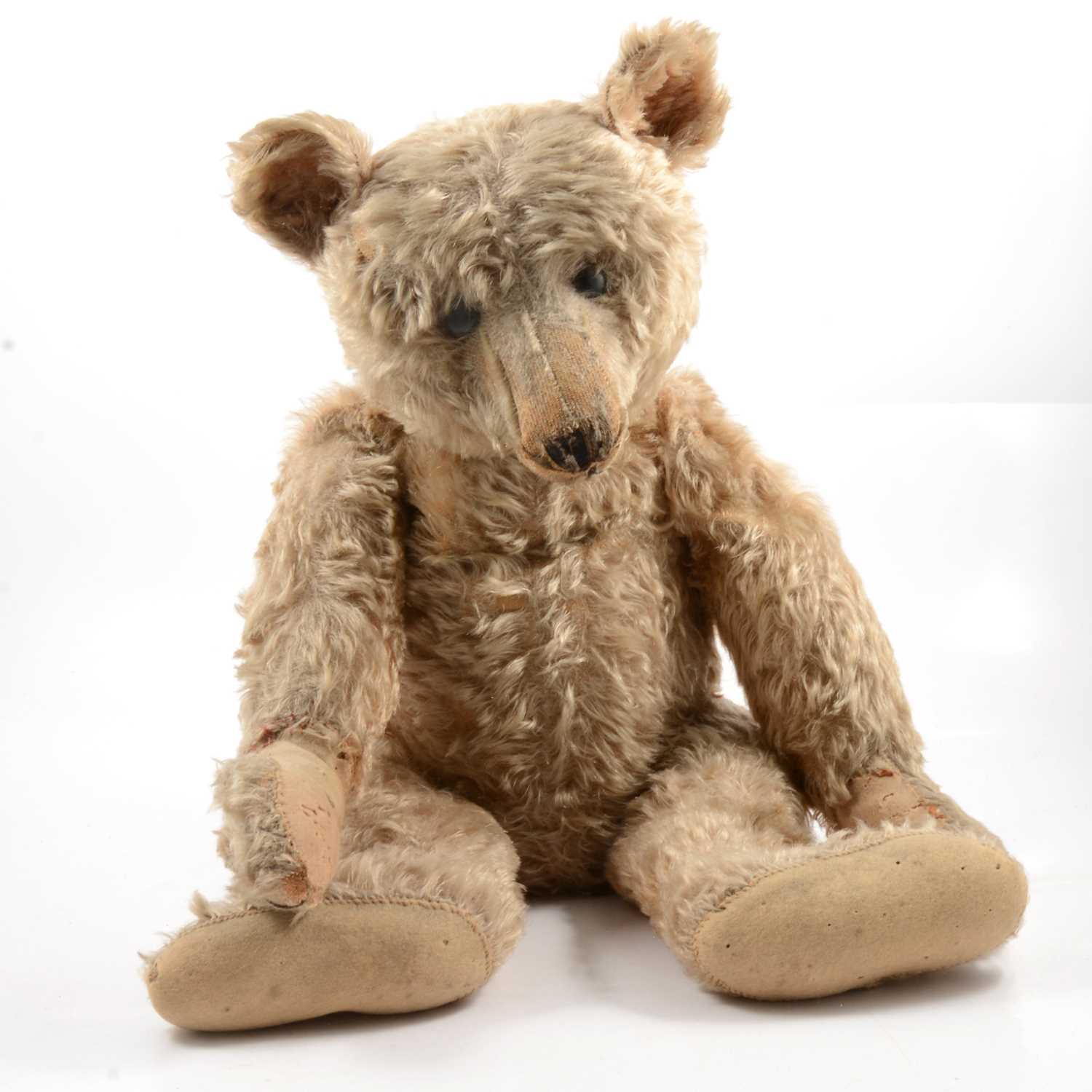 250 - Steiff Teddy bear, early 20th century, with original Steiff button to ear, long mohair fur