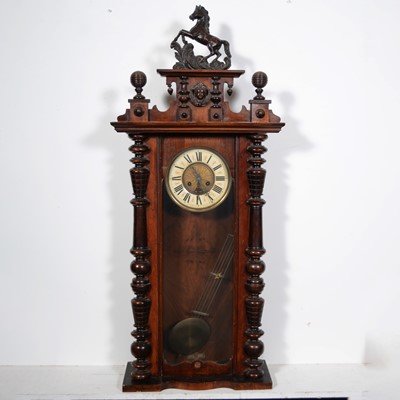 Lot 563 - German mahogany cased wall clock, probably Gustav Becker