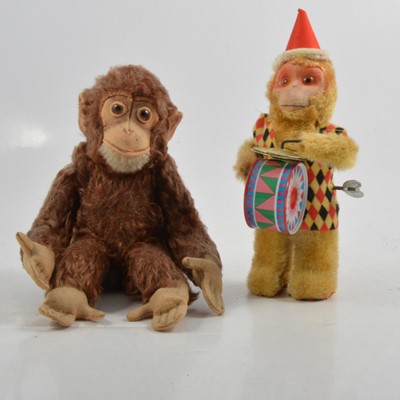Lot 191 - Steiff monkey toy, and a wind-up monkey toy