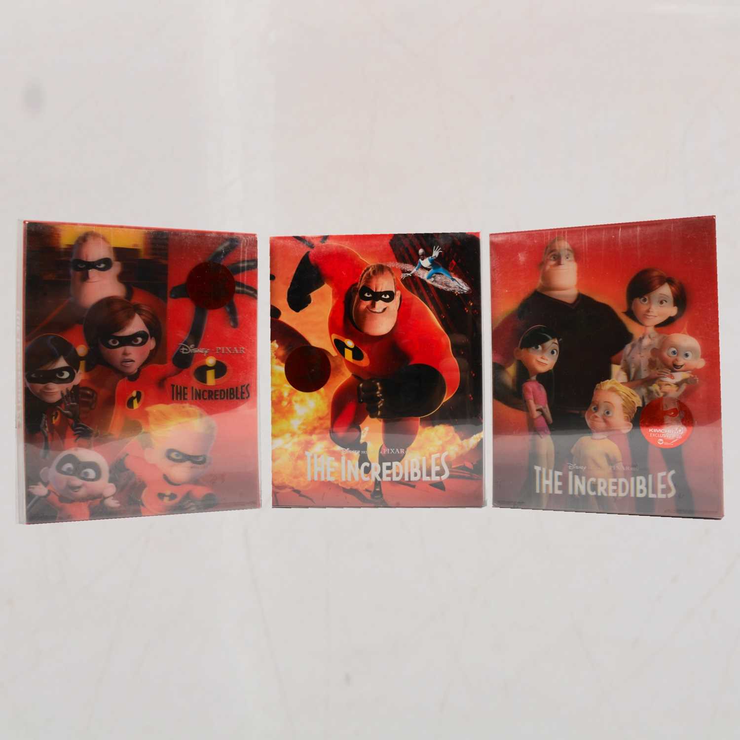 Lot 489 - Three Disney The Incredibles KimchiDVD Steelbook Lenticular 3D Blu-rays.