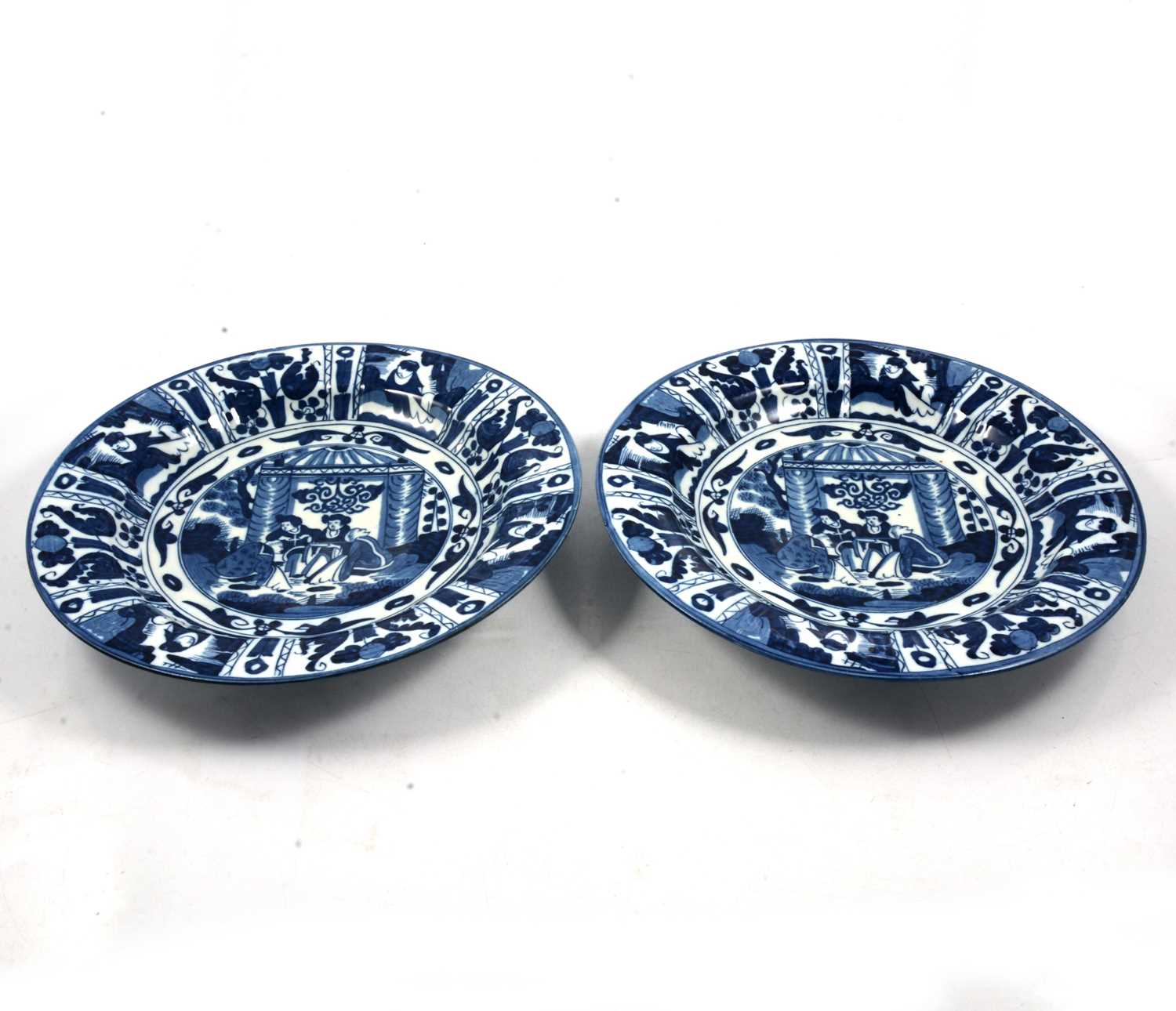 Lot 45 - Pair of Chinese blue and white plates, Wanli style