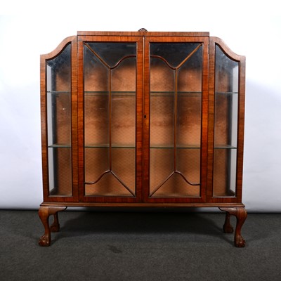 Lot 494 - Walnut display cabinet