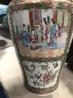 Lot 85 - Cantonese porcelain floor vase.