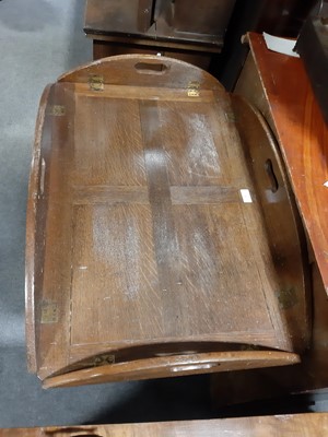 Lot 510 - Victorian oak Butler's tray