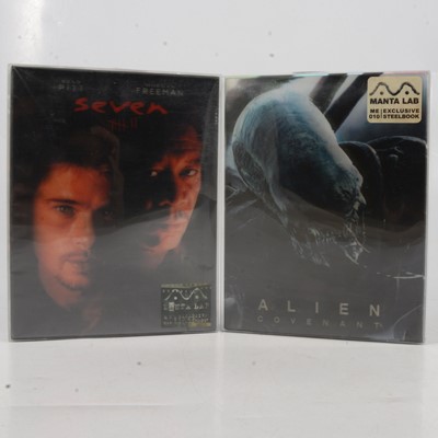 Lot 56 - Manta Lab Steelbook Lenticular Blu-rays, Alien Covenant and Seven.