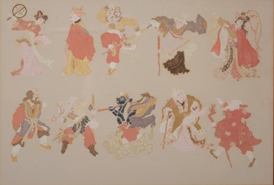 Lot 394 - Japanese School, ten theatrical figures