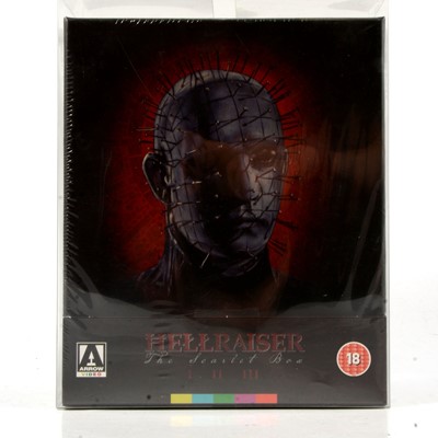 Lot 90 - Arrow Video Scarlet Box blu-ray set, Hellraiser I II III, sealed.