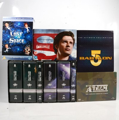 Lot 124 - Large collection of DVD films, four boxes full, films and TV series