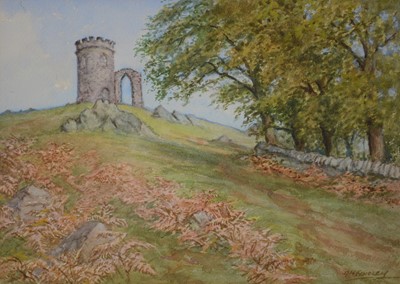 Lot 369 - Albert H Findley, two watercolours, Old John, Bradgate Park and Bluebell Woods.