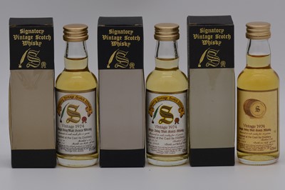 Lot 190 - Signatory Vintage - Caol Ila 1974, six miniature bottlings