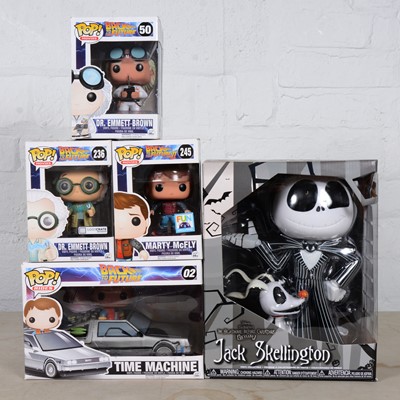 Lot 135 - Funko Pop!  five figures including Super Deluxe Jack Skellington