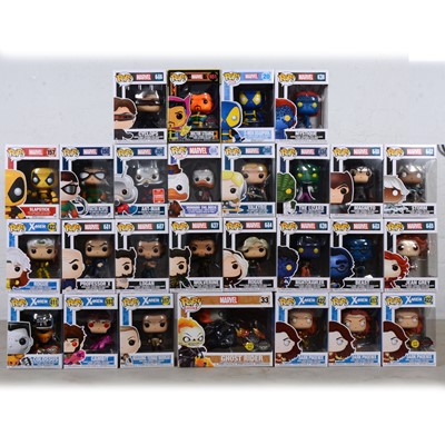 Lot 143 - Funko Pop! Twenty-seven figures from Marvel and X-Men, including 33 Ghost Rider