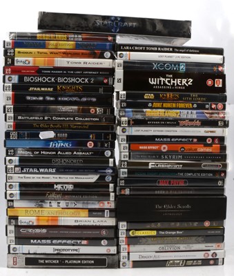 Lot 152 - PC games, a selection in one tub including The Witcher; The Elder Scrolls etc