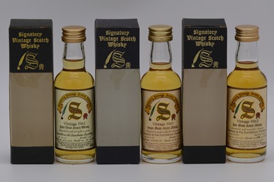 Lot 240 - Signatory Vintage - Dumbarton Distillery, and North British Distillery - six bottlings