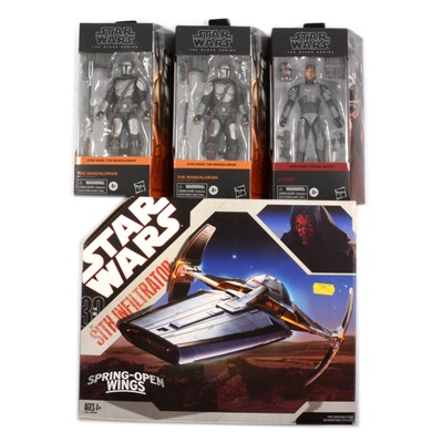 Lot 129 - Hasbro Star Wars Black Series figures and Sith Infiltrator.