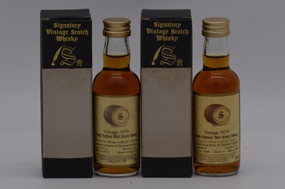 Lot 235 - Signatory Vintage - five Speyside whisky miniatures