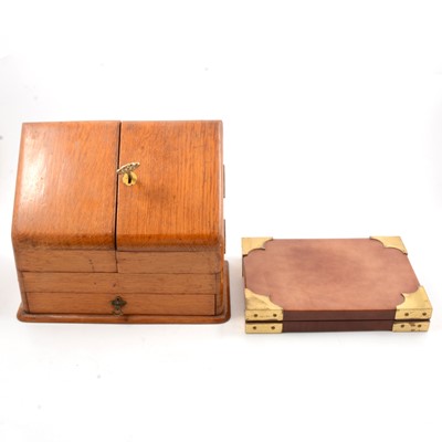 Lot 177 - Victorian oak correspondence box, and cigar box.