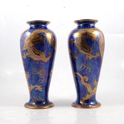 Lot 31 - A pair of Wedgwood Dragon lustre vases designed by Daisy Makeig-Jones.
