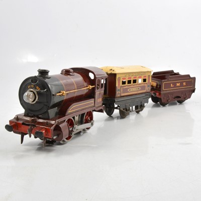 Lot 167 - Hornby O gauge model railways, a selection including 20v electric LMS 5551 locomotive and tender