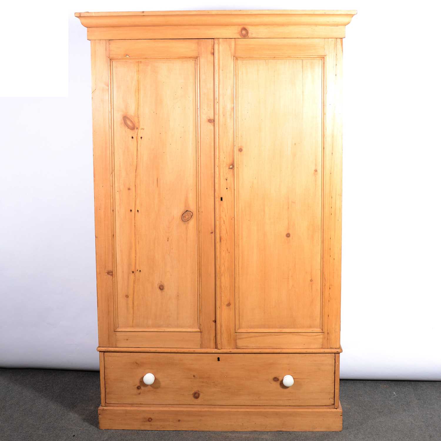 Lot 351 - Stripped pine wardrobe