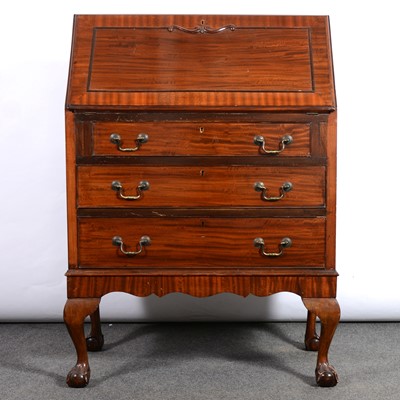 Lot 373 - George III style 'red' mahogany bureau