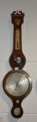 Lot 552 - Mahogany five-dial barometer, signed J. Leone, Aylesbury