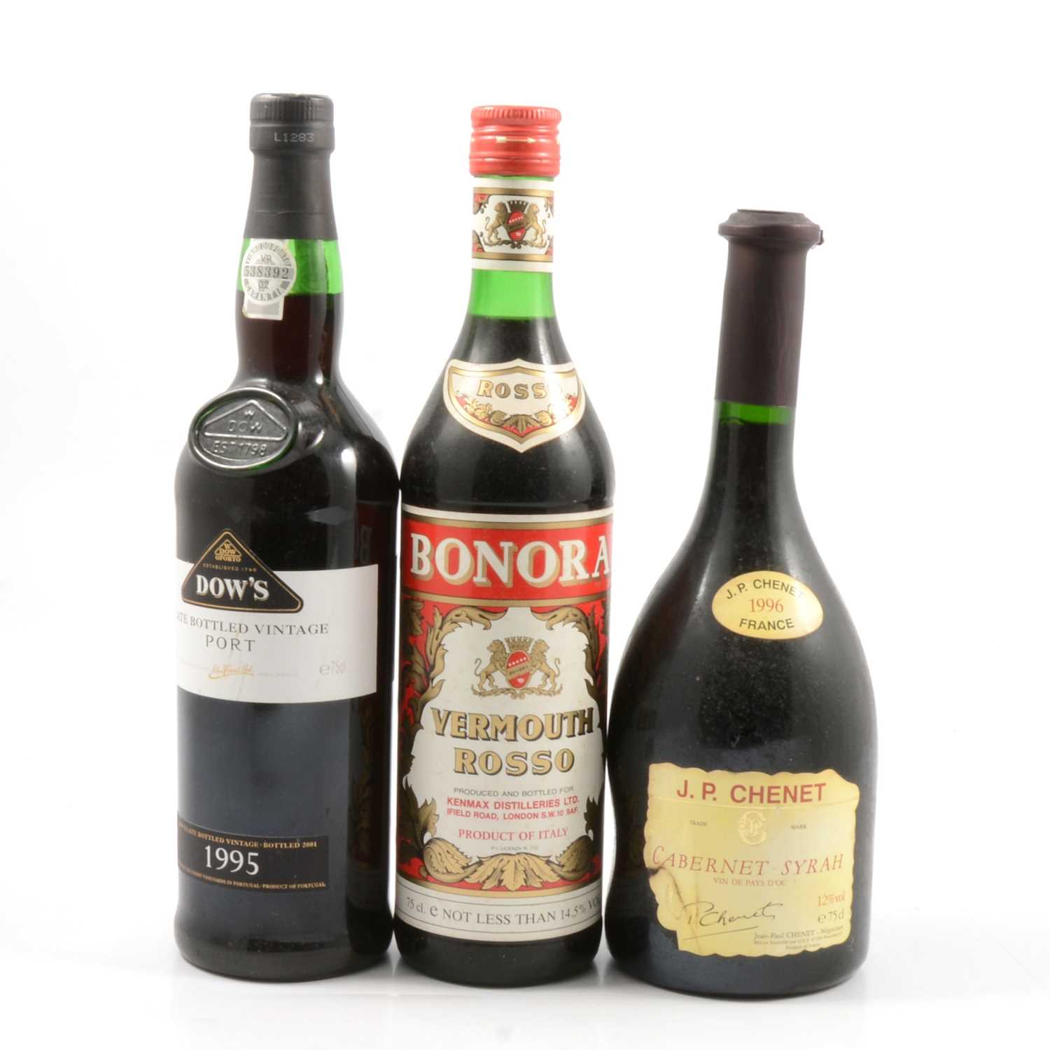 Lot 172 - Seven assorted bottles of wine, whisky, port and spirits