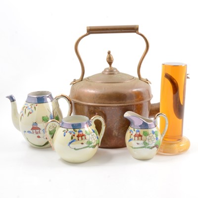 Lot 75 - Decorative ceramics, copper kettle, etc.