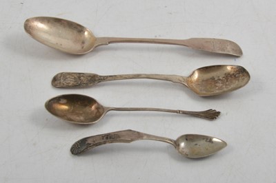 Lot 246 - Georgian silver tablespoons, and Irish and Scottish silver teaspoons.
