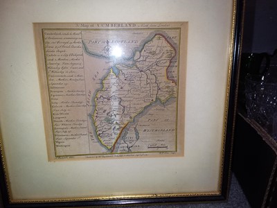 Lot 402 - Six framed maps, including Westmorland and Cumberland