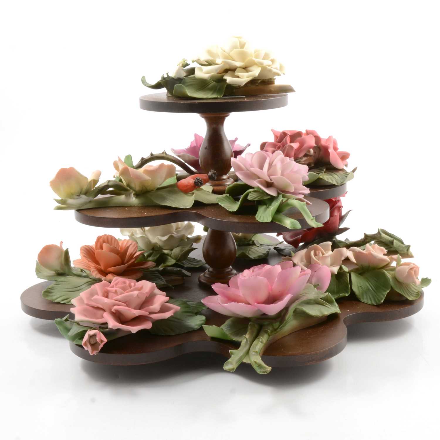 Lot 39 - Capodimonte flowers, Franklin Mint "Cries of London" series, thimbles, miniature vases.