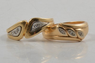 Lot 273 - Two diamond set dress rings