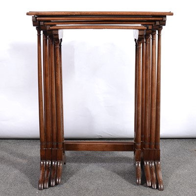 Lot 409 - Set of Edwardian mahogany quartetto tables