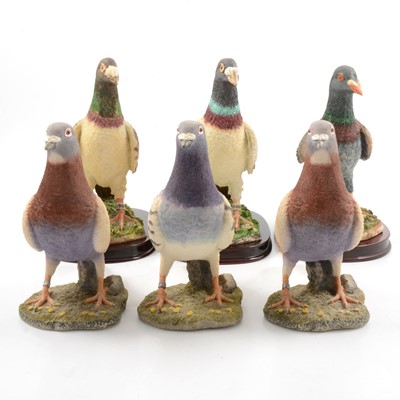 Lot 99 - Six pigeon figurines.