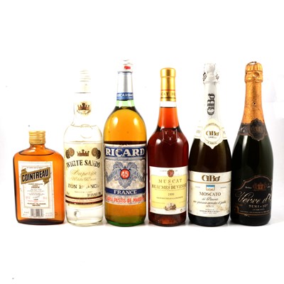 Lot 169 - Six bottles of spirits, liqueur and wine