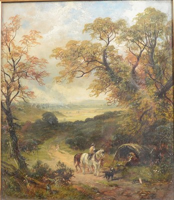 Lot 377 - Victorian School, Landscape with gypsies