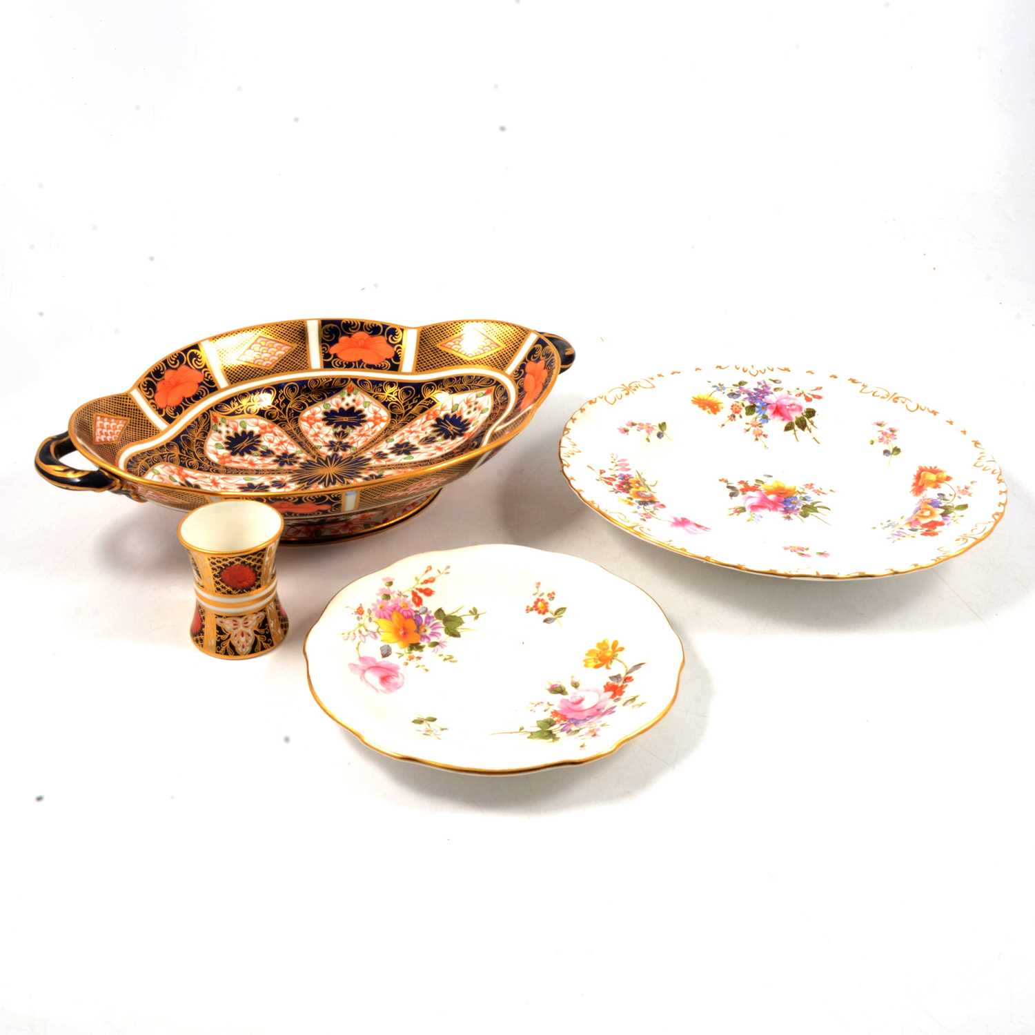 Lot 48 - Royal Crown Derby 'Posies' pattern jug, Imari pattern oval dish, 'Sandby' part tea service and other tablewares.