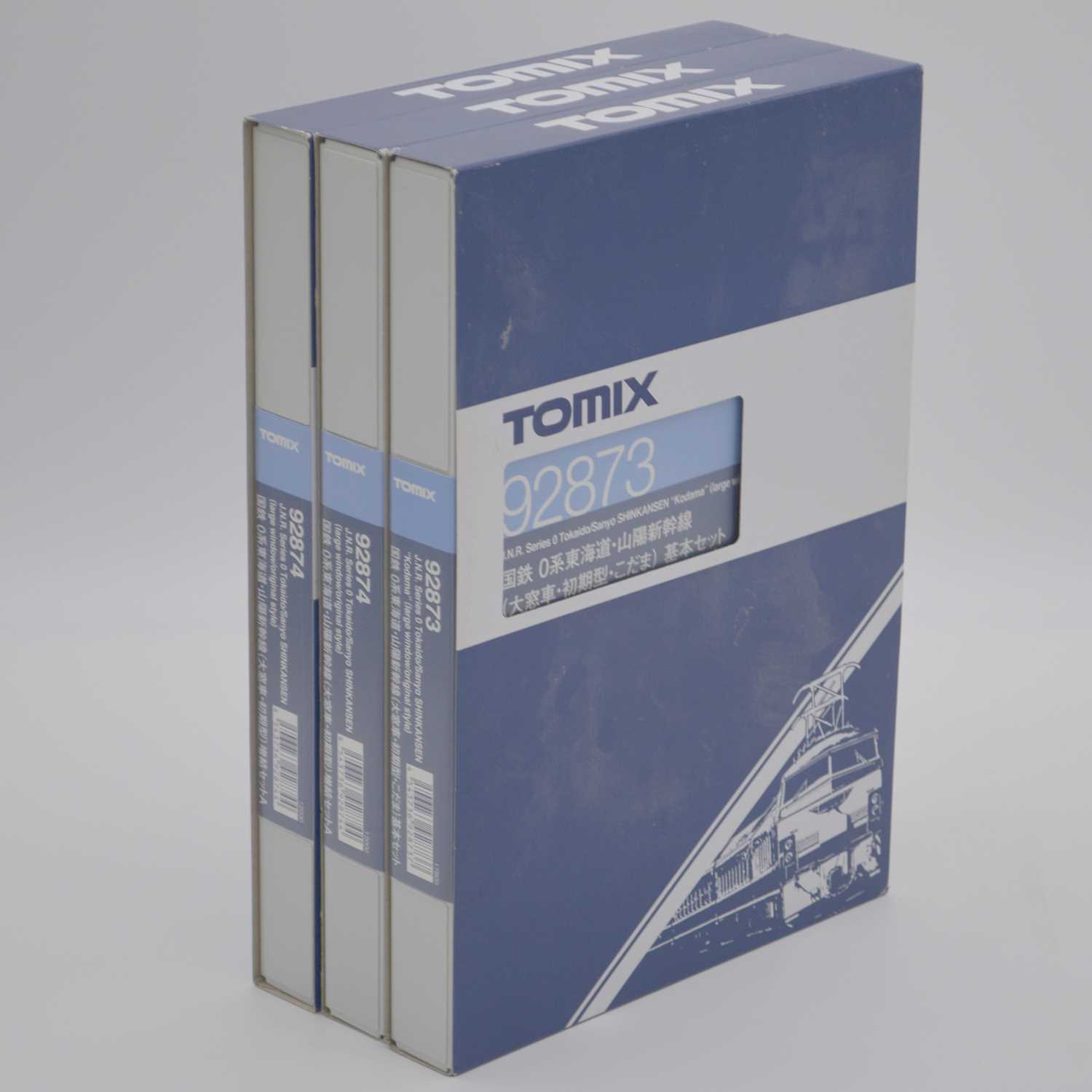 Lot 601 - Tomix Japan N gauge model railways, 92874 (x2), 92873 J.N.R. series 0 Tokaido/Sanyo Shinkansen