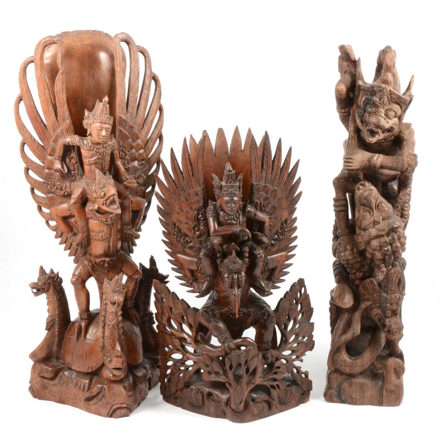 Lot 137 - One box of wooden Hindu deities