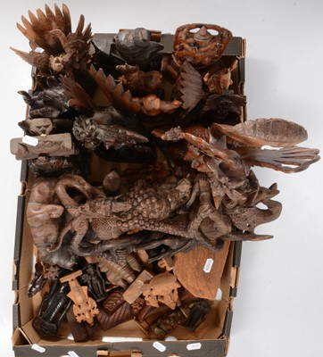 Lot 137 - One box of wooden Hindu deities