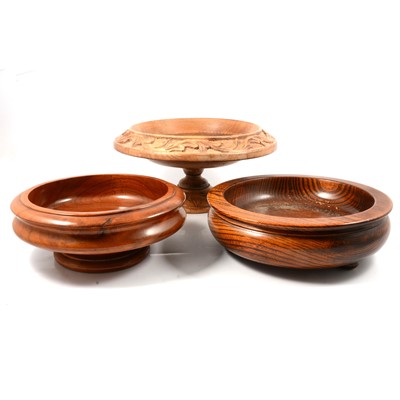 Lot 193 - Six wooden bowls and comports.