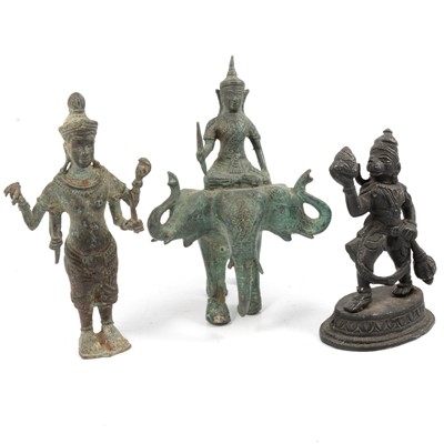 Lot 205 - Collection of brass and bronze Hindi deities