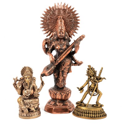 Lot 135 - Collection of brass, bronze and other Hindu deities