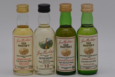 Lot 3 - James MacArthur's - Bowmore, single Islay malt whisky, eight bottlings