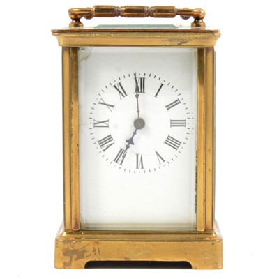 Lot 156 - Carriage clock, ships clock and a pair of binoculars