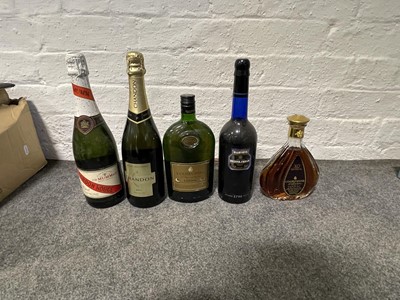 Lot 172 - Assorted spirits, brandies, and sparkling wines